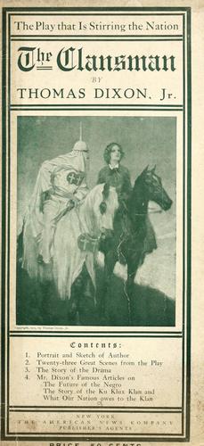 Thomas Dixon Jr.: The clansman (1905, American News Co.)